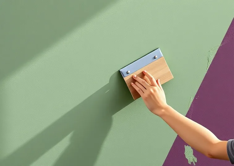 Application d'un enduit décoratif à la lisseuse sur un mur